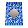 Miroir rectangulaire en mosaïques bleues, années 90 - 30x20cm