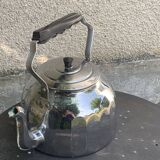Large kettle, in chrome copper, menesa, vintage and collector's black bakelite handle
