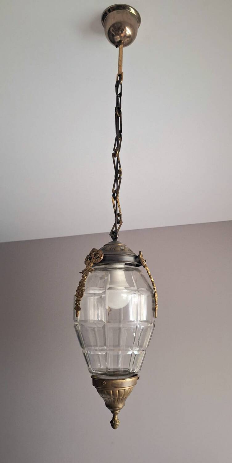 Art Deco Acorn Hanging Light Fixture, Antique Chandelier