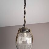 Luminaire gland art déco à suspendre, lustre ancien