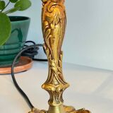 Chic bronze lamp with vintage gold patina