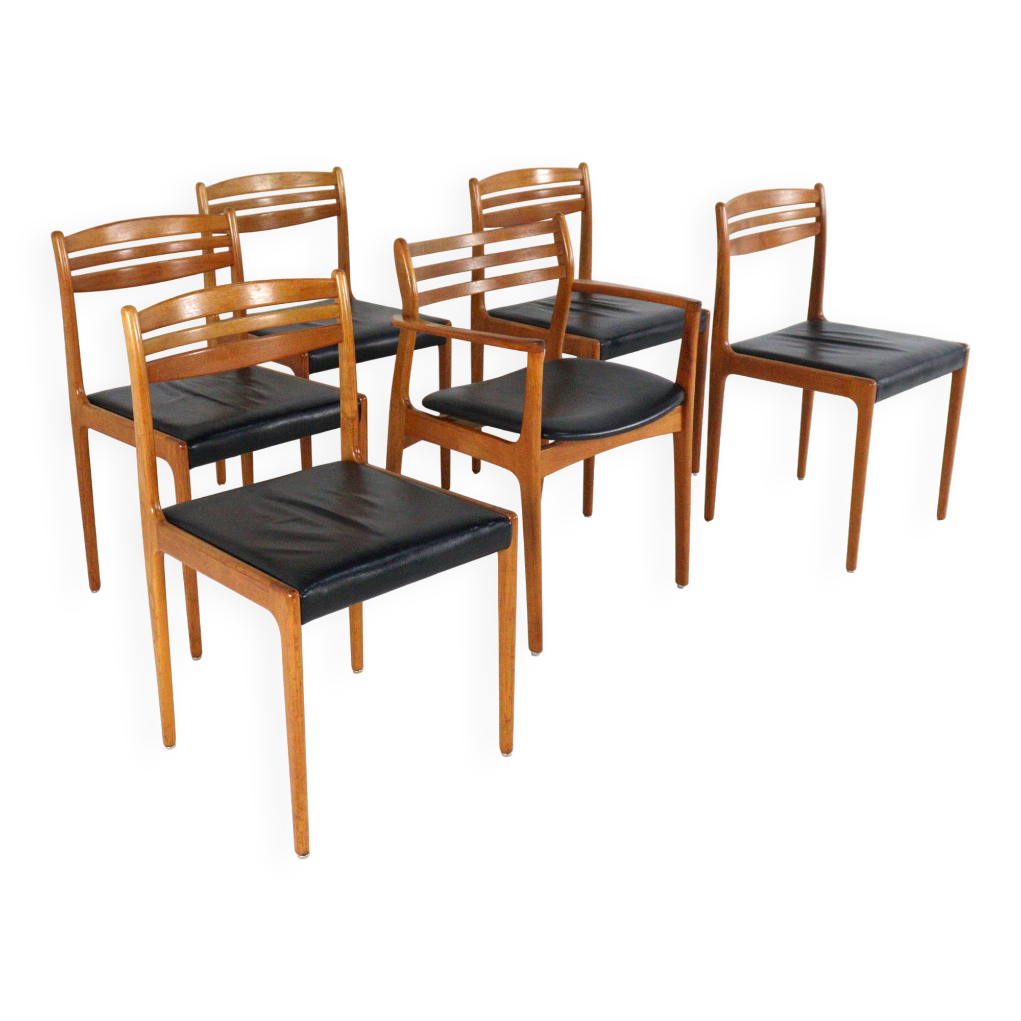 Set of 5 + 1 dining chairs 'Give' danish design