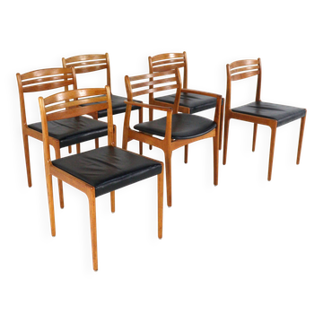 Set of 5 + 1 dining chairs 'Give' danish design