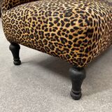 Banquette Napoleon III léopard double dossier
