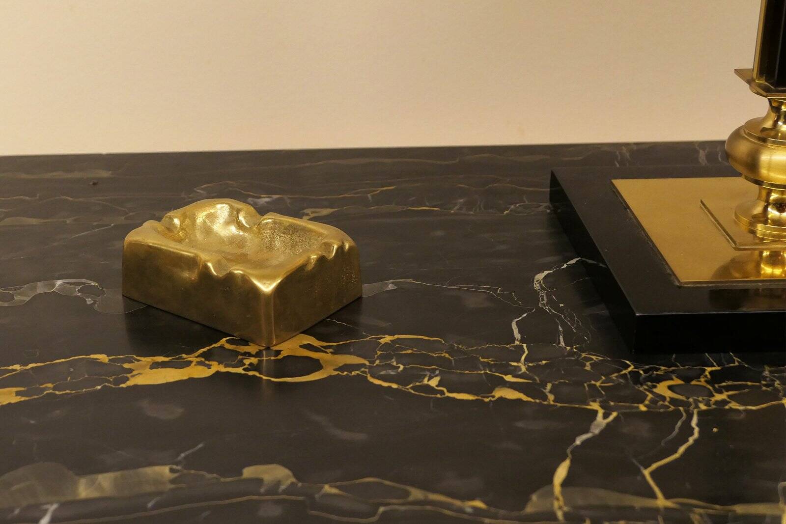 Brutalist bronze ashtray, Lauterbach, France, 1950s