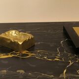 Brutalist bronze ashtray, Lauterbach, France, 1950s