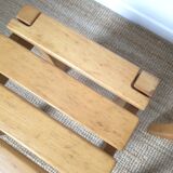2 solid beech wood stools 1980
