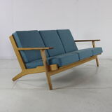 Complete danish design oakwood Hans Wegner lounge set