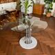 Dining table glass chrome and marble 1970s Italian vintage design