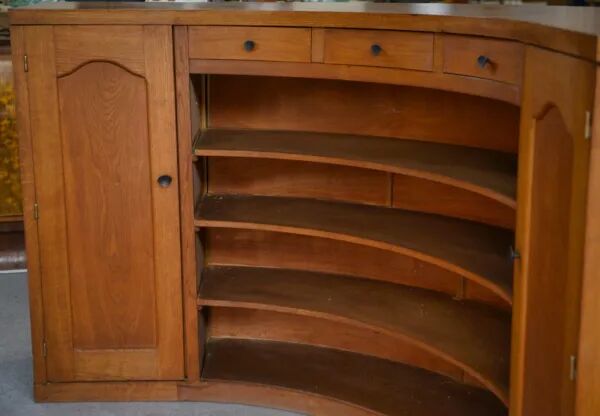 1950s curved oak counter/bar