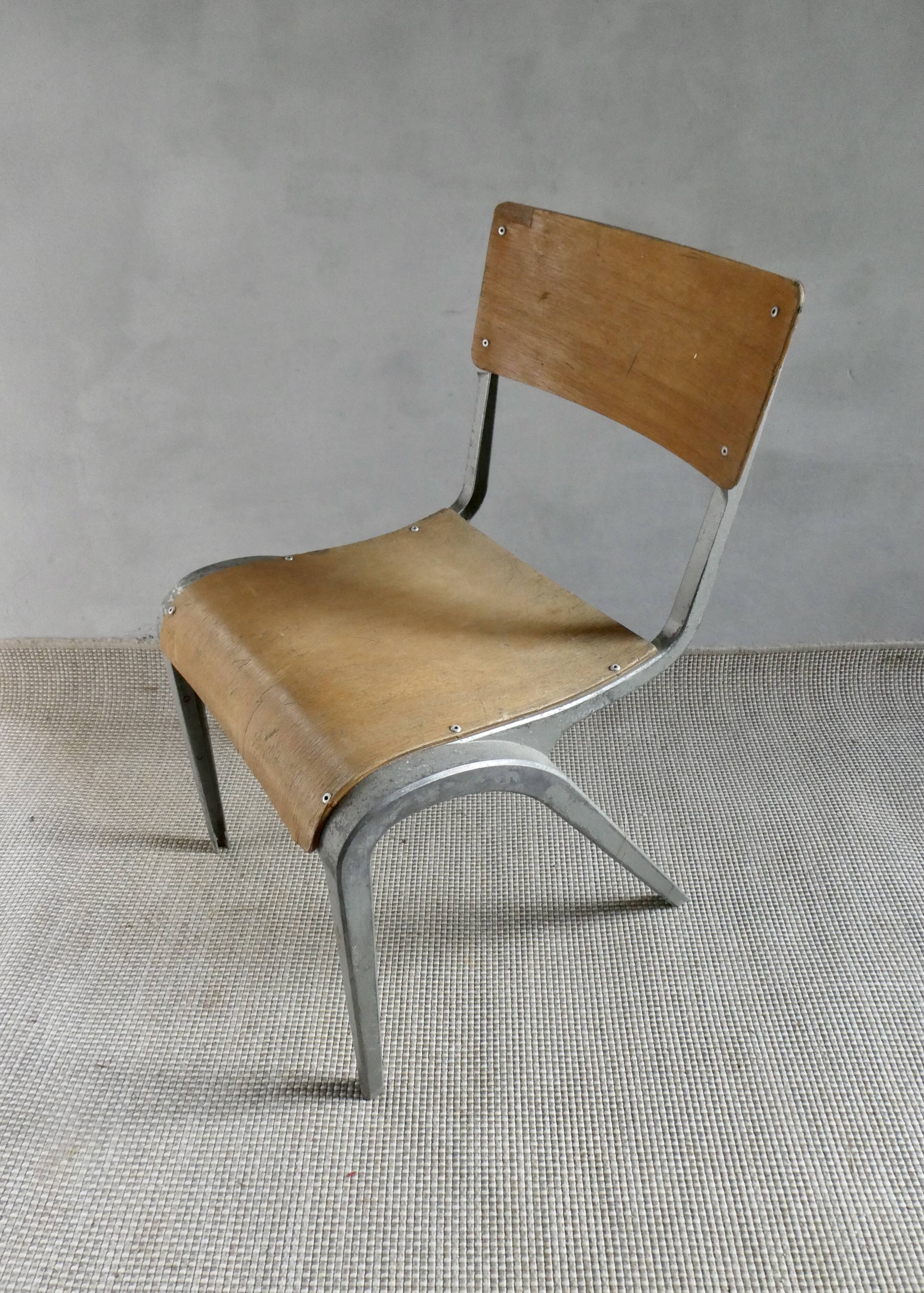 Wooden and metal chair by James Leonard, 1950s