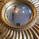 Large sunburst mirror, witch's eye shape, 50cm diameter, convex, vintage 1960s