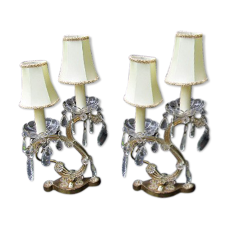 Paire de lampes de chevet Louis XIV d'époque française style Marie-Thérèse