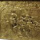 Large Repoussé Chest Coal Fireplace Brass Wood Early 20th Century