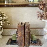 pair of marble and onyx Art Deco bookends
