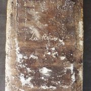 Wall mirror, glazed ceramic, signed La Roue Vallauris, vintage, 31.5 cm