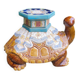 Porte plante tortue en céramique émaillée, 1980