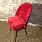 Set of 2 70s chairs reupholstered in fine velvet