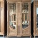 Large Art Nouveau wardrobe in solid oak (renovated)
