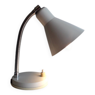 Lampe de bureau, liseuse en métal laqué blanc, 1970