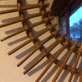 Vintage rattan sun mirror 60s