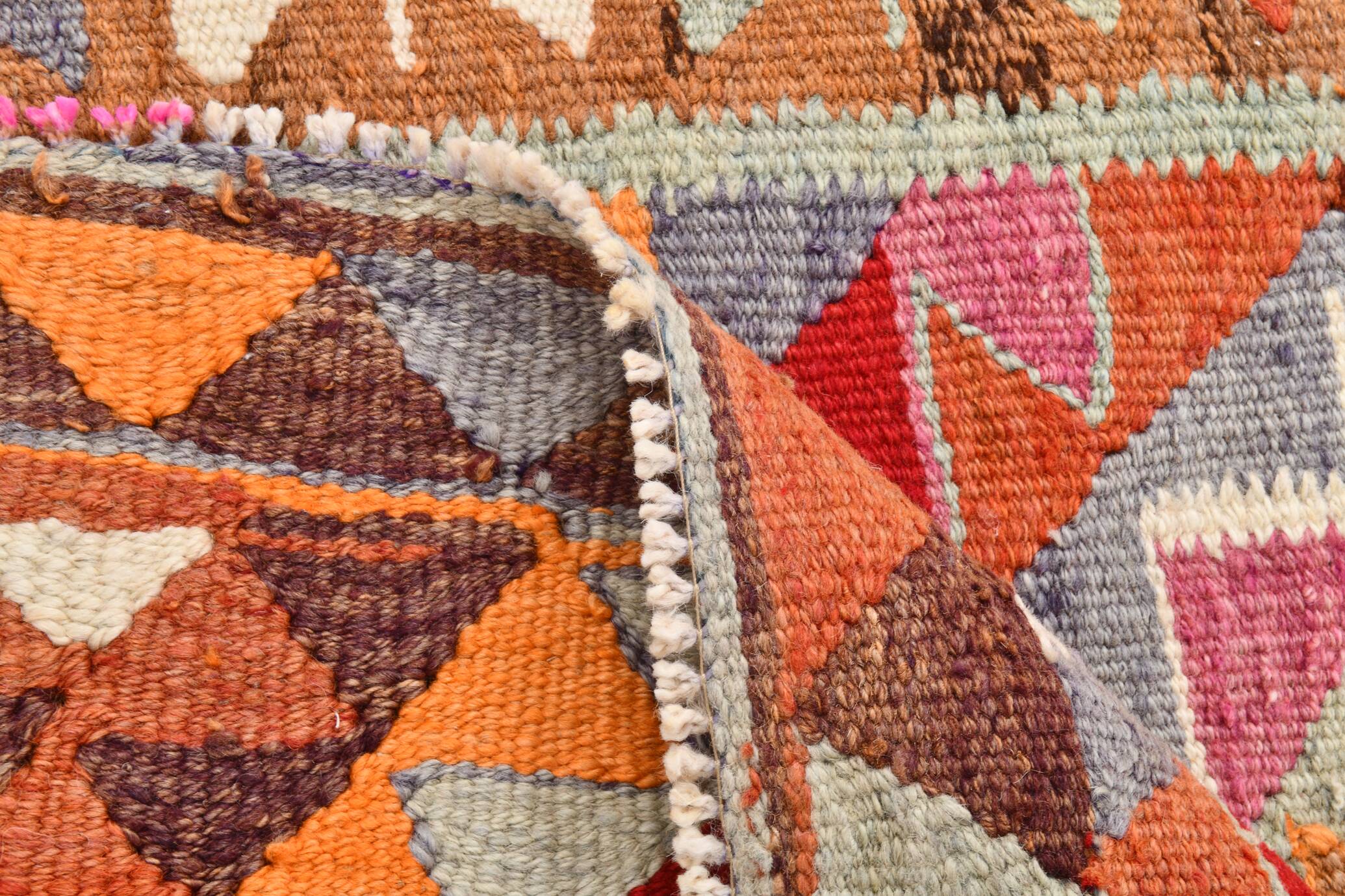 3x12 Handmade Vintage Kilim Runner Rug, 102x362Cm