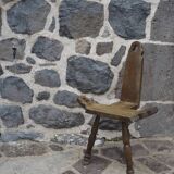 Brutalist Mountain Tripod Chair in Wood