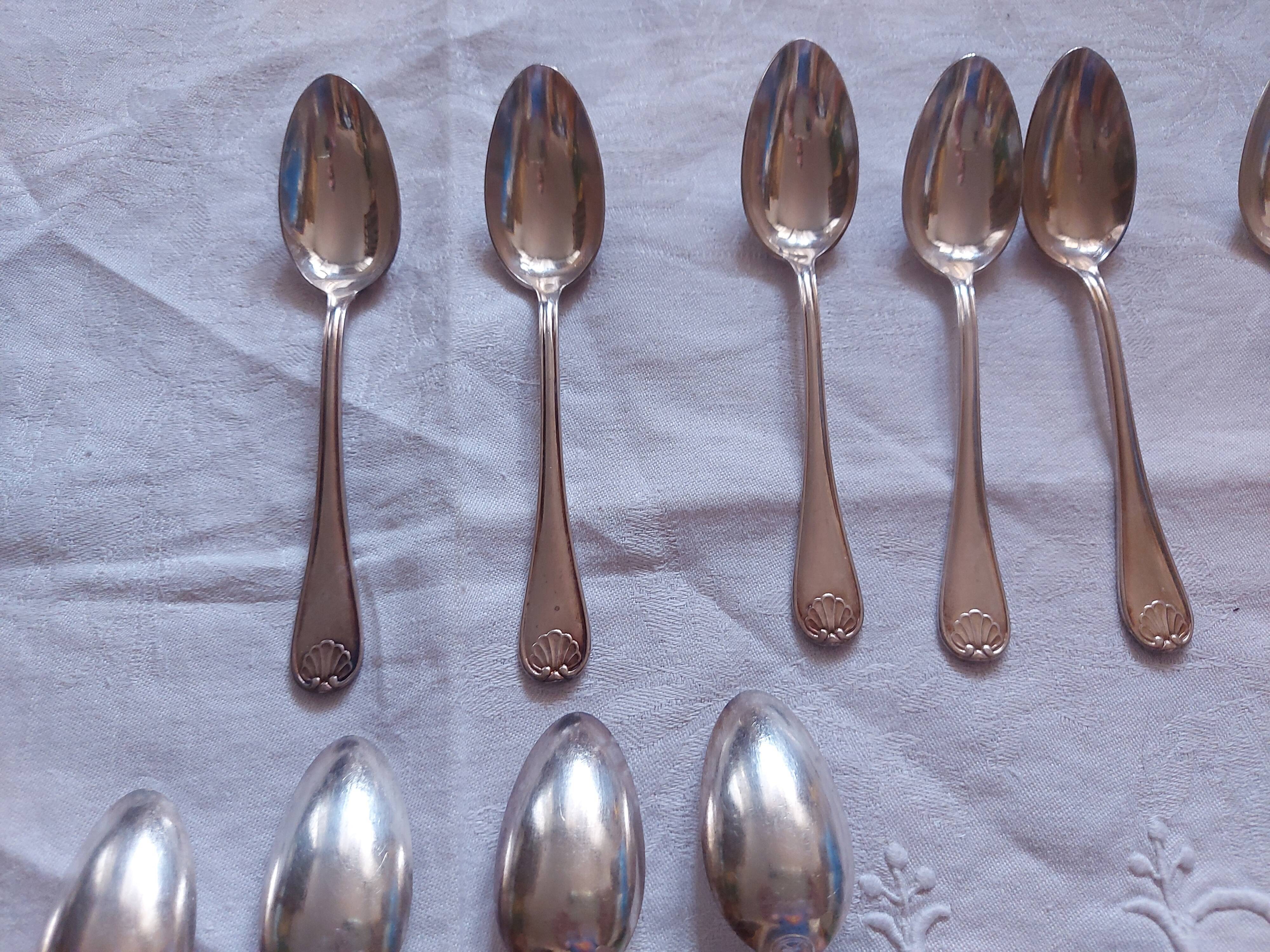 Cutlery in silvered metal, goldsmith Mondial
