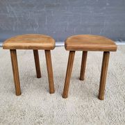 Pair of raw wood milking stools • Brutalist spirit & nature