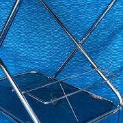 Vintage folding server 1970 with 2 smoked glass trays