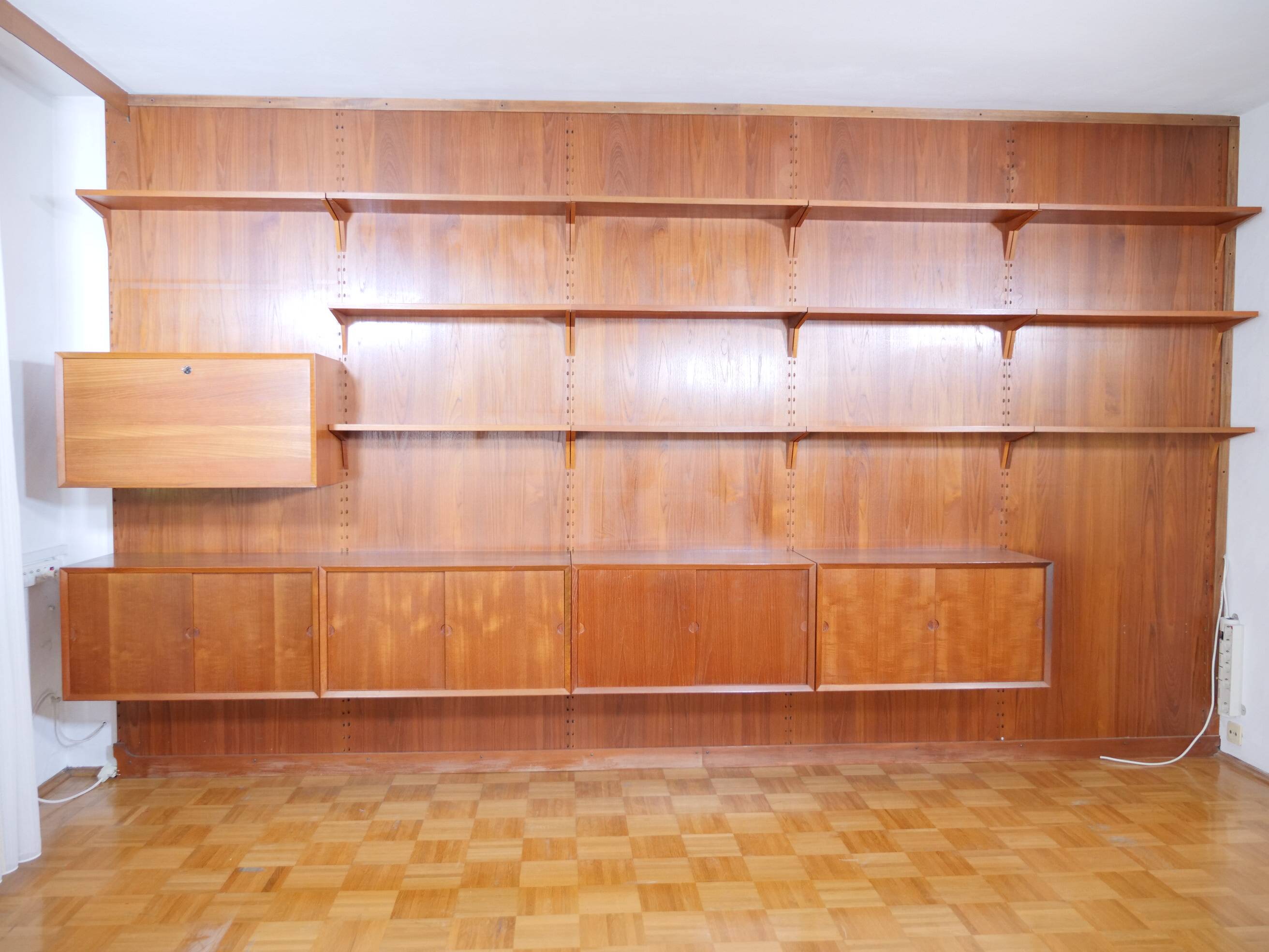 Modular teak shelving system by Poul Cadovius for Cado, 23 Set, 1960s
