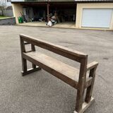 Old pegged oak church bench