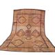 Vintage leather and reed Tuareg mat