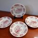 Set of 4 deep plates, Gien earthenware.