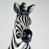 Large ceramic zebra sculpture from Bassano, Italy, 2000s.