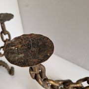 Paire de chandeliers, candélabres brutalistes, années 60-70