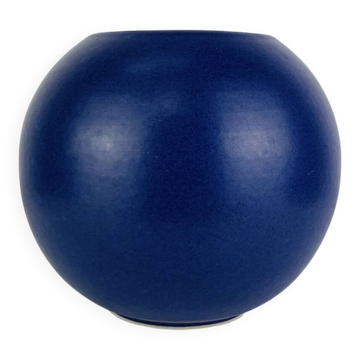 Blue ceramic round vase Asa West Germany, vintage