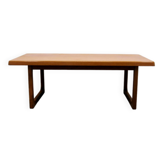 Table basse rectangulaire vintage en teck massif Niels Bach