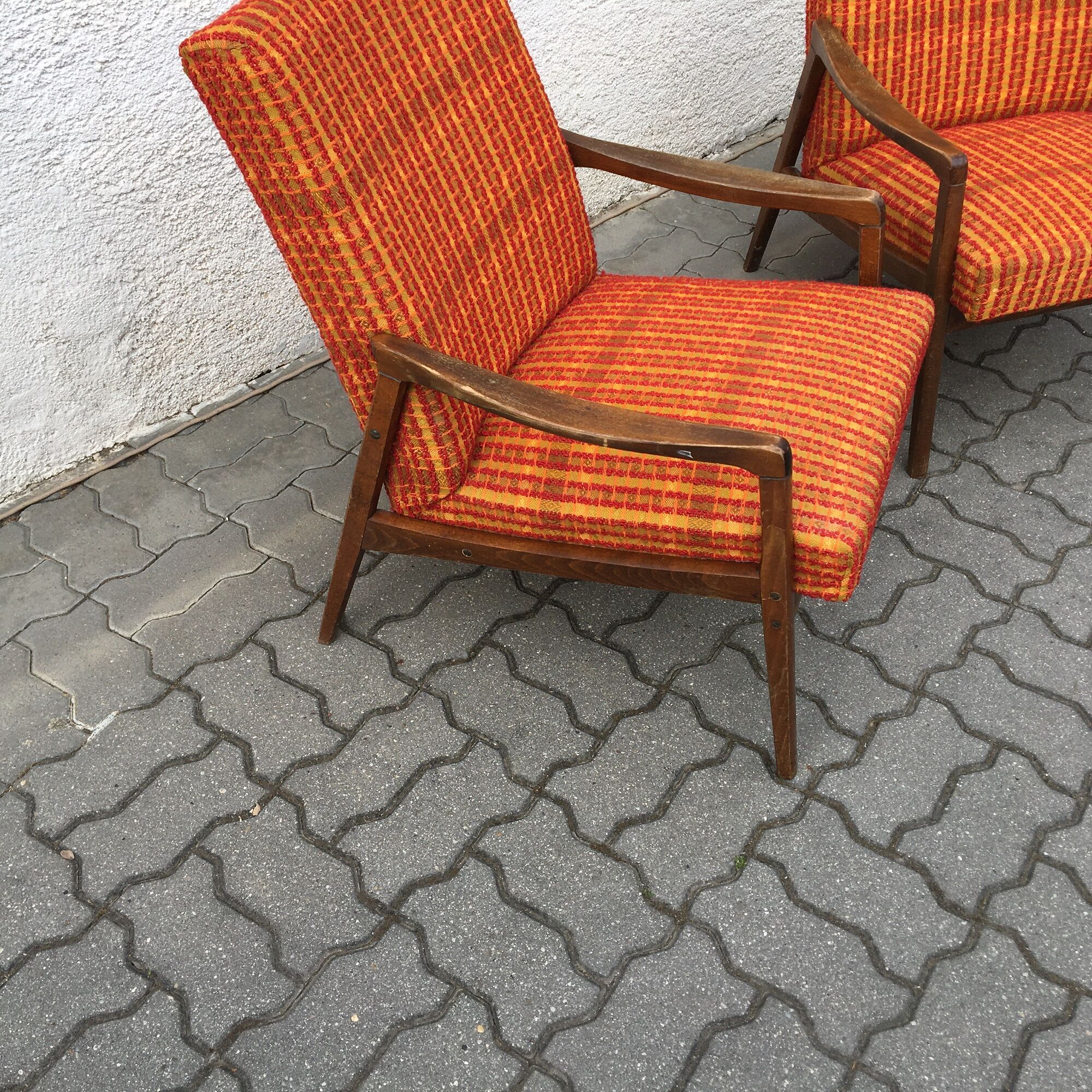 Pair vintage interier praha armchair jiri jiroutek vintage 60s midcentury czechoslovakia