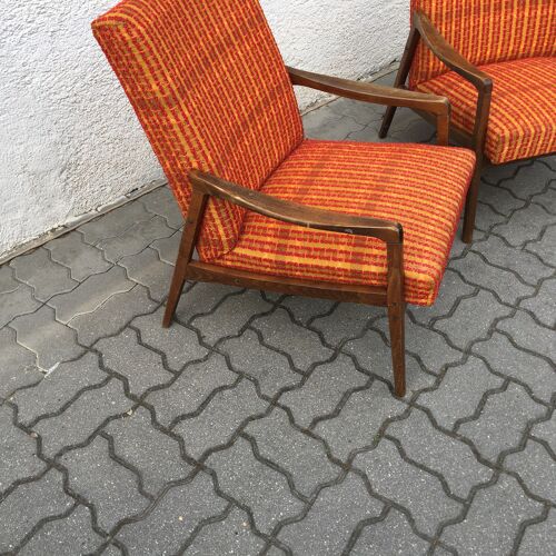 Paire de fauteuils de Jiri Jiroutek pour  interier praha, 60, Tchécoslovaquie