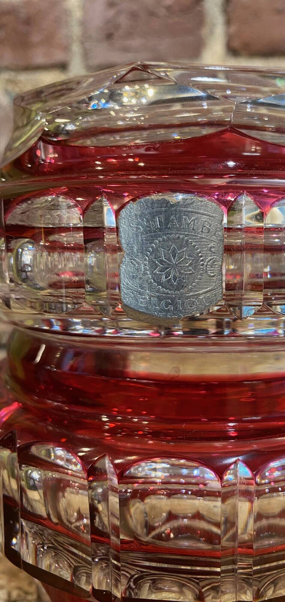 Double Red Crystal Vase – Val Saint Lambert