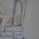 Watercolour painting on paper – seated woman