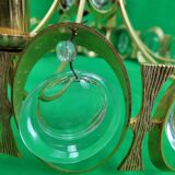 Chandelier in gilded metal and glass from