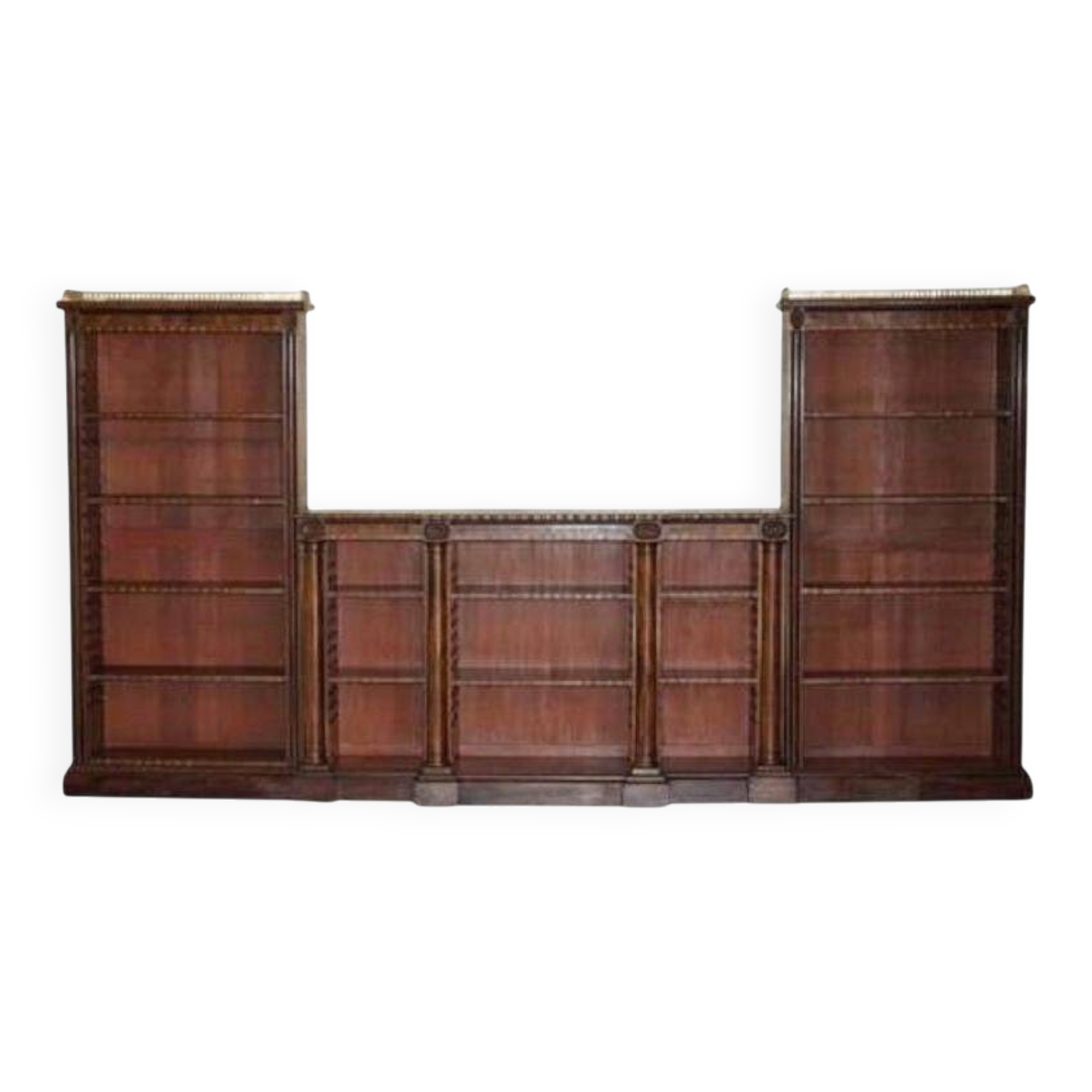 Antique library William IV 1830 3.5 m with brass gallery