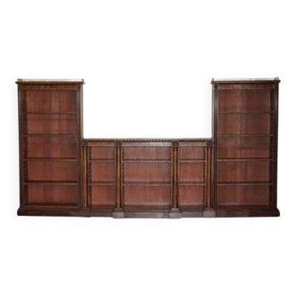 Antique library William IV 1830 3.5 m with brass gallery