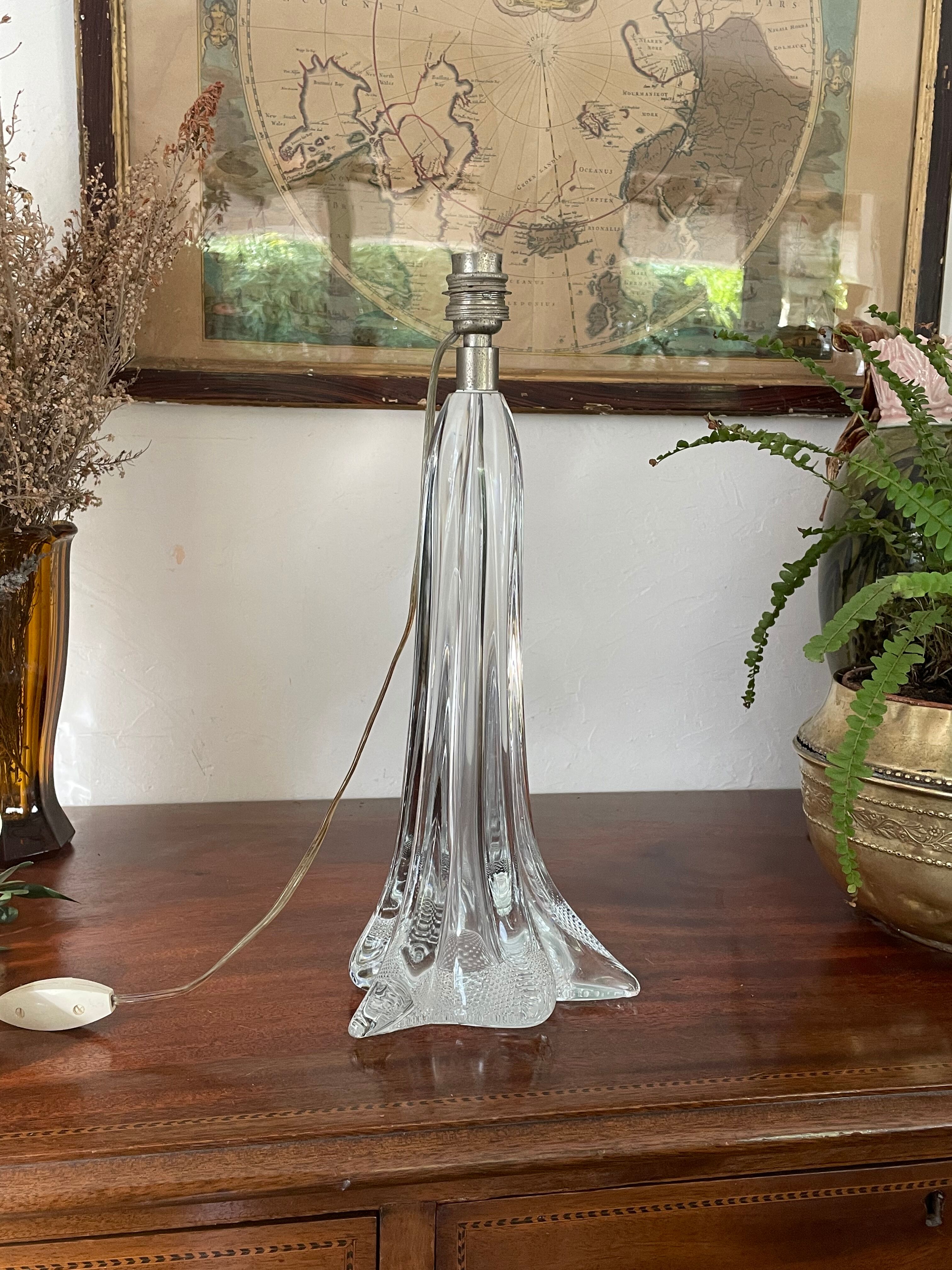 Pied de lampe en cristal 35cm