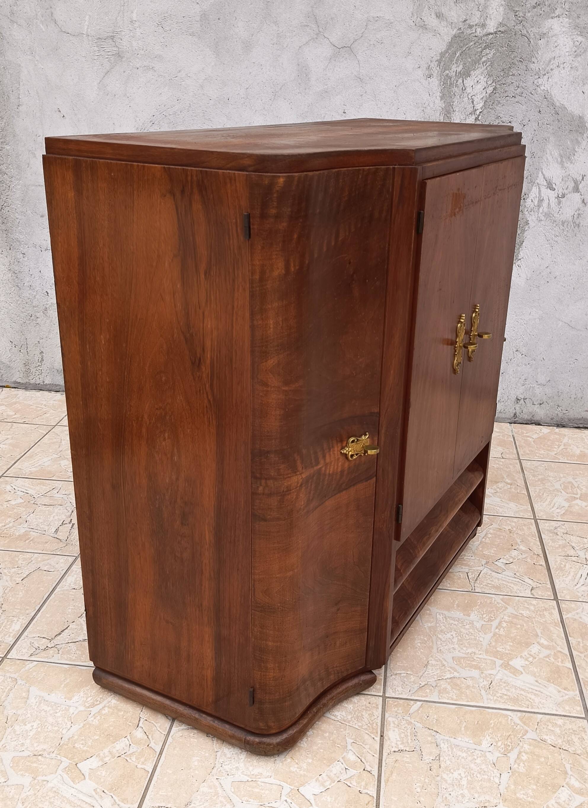 Art Deco walnut burl buffet