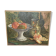 Ancient painting oil on impressionist canvas still life with oranges - signed mr. baron