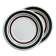 Duo of dessert plates with green and burgundy red border