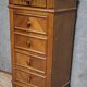 Nightstand, Louis XVI style bedside table in walnut, circa 1850.